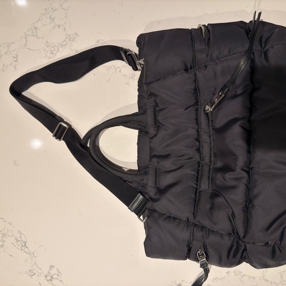 Prada Tessuto Bomber Bomber Tote Bag 2-Way Shoulder Nylon Leather Black - Picture 2 of 6